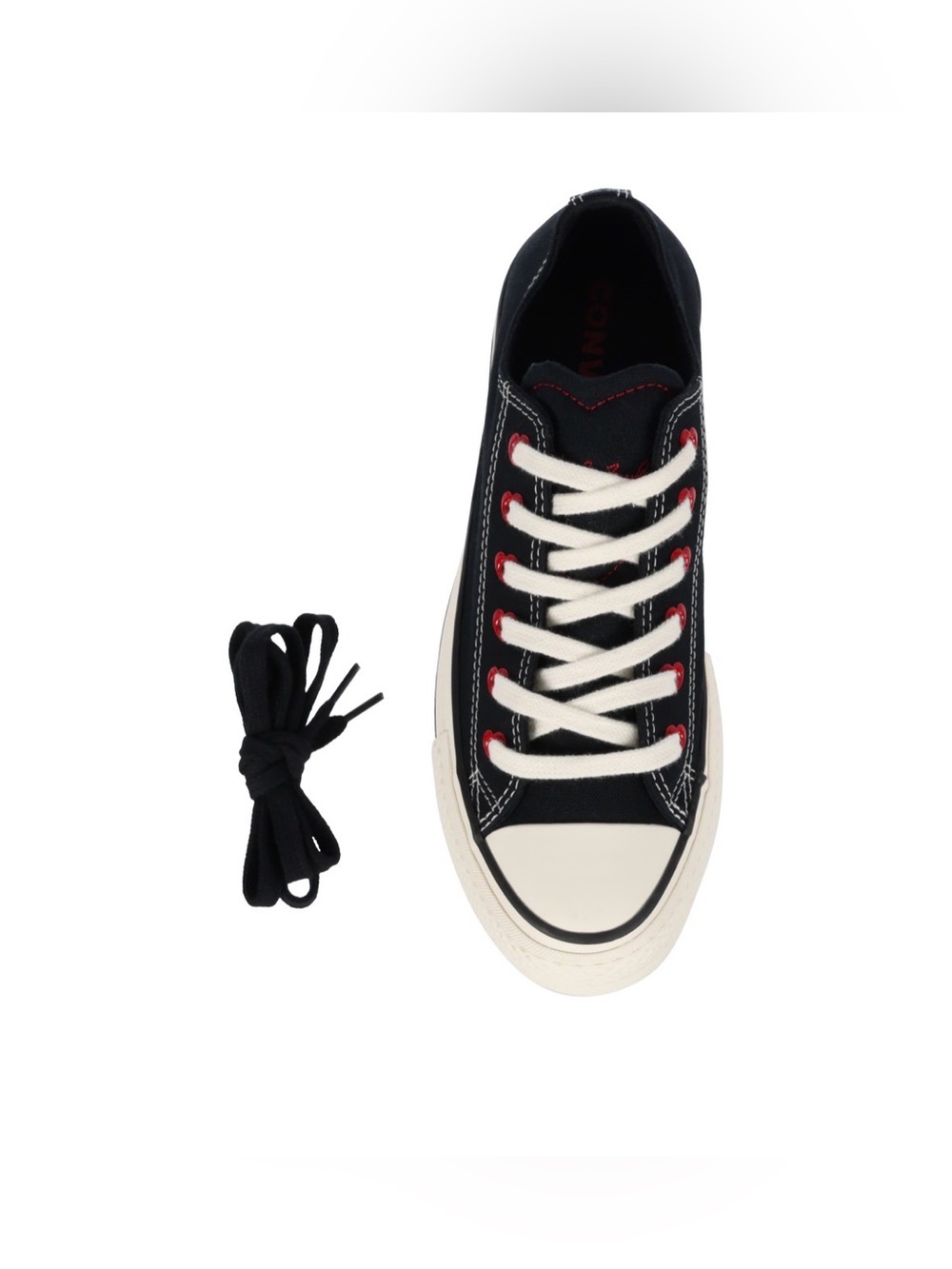 Converse Chuck Taylor All Star Low Top Women's Platform Sneaker - Black/Red - Picture 6 of 7